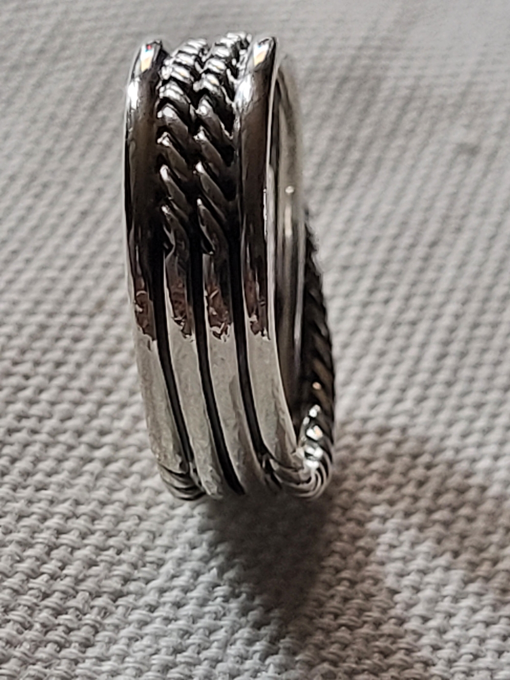David Yurman Two-Tone X Crossover Band Ring Yellow Gold & Sterling Silver. #225k - Picture 9 of 12